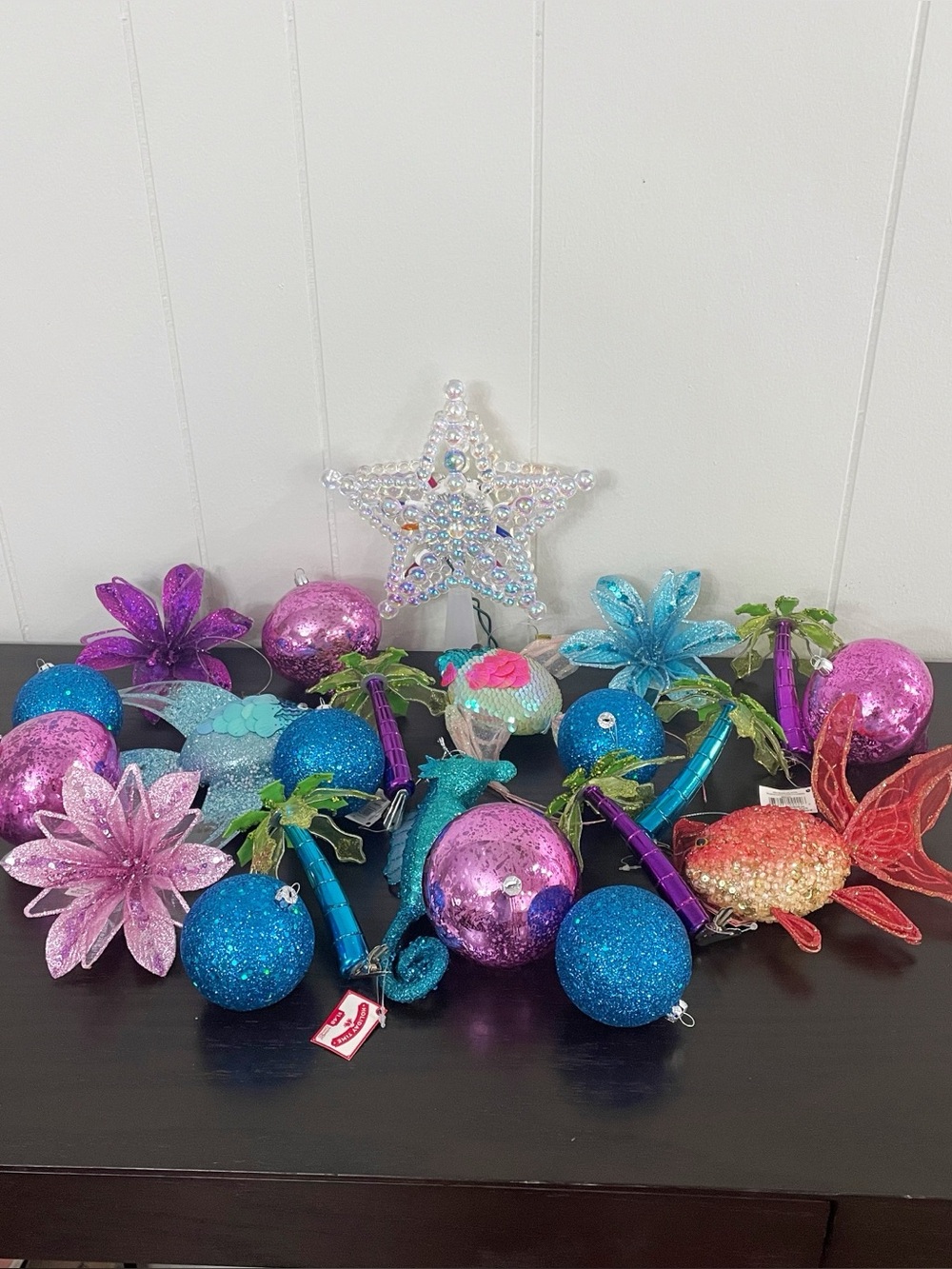 Assorted Tropical Themed Holiday Ornaments